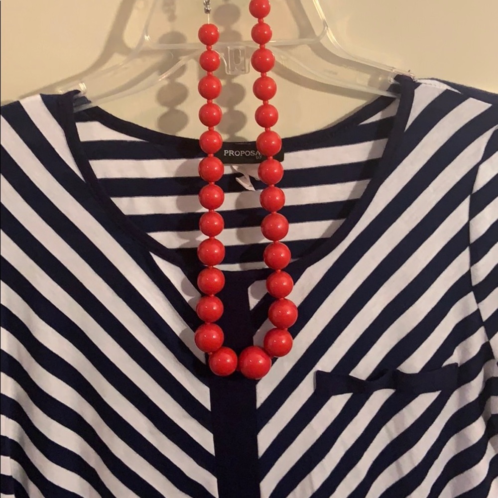 Red beaded necklace